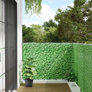 vidaXL Paravan de balcon cu aspect de plantă, verde, 300x120 cm, PVC imagine