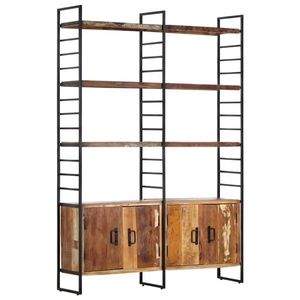 vidaXL Bibliotecă cu 4 niveluri, 124 x 30 x 180 cm lemn masiv reciclat imagine