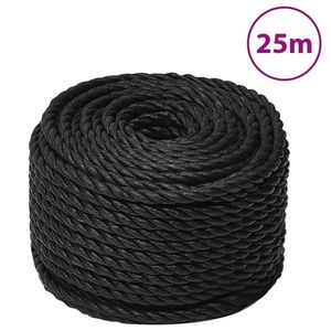 vidaXL Frânghie de lucru, negru, 20 mm, 25 m, polipropilenă imagine