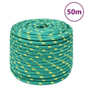 vidaXL Frânghie de barcă, verde, 12 mm, 50 m, polipropilenă imagine