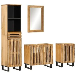 vidaXL Set mobilier de baie, 4 piese, lemn masiv de mango brut imagine