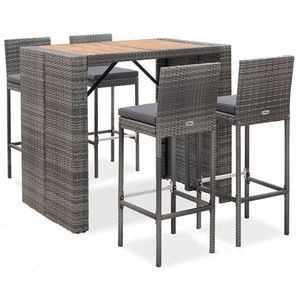 vidaXL Set mobilier bar de exterior, 5 piese, lemn masiv de acacia imagine