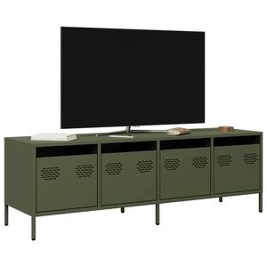 vidaXL Dulap TV, verde măsliniu, 135x39x43, 5 cm, oțel laminat la rece imagine