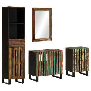 vidaXL Set mobilier de baie, 4 piese, lemn masiv de acacia imagine