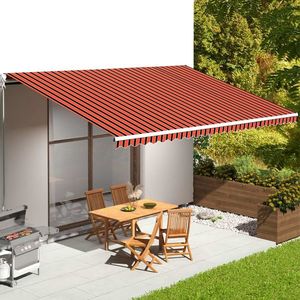 vidaXL Pânză de rezervă copertină, portocaliu și maro, 6x3, 5 m imagine