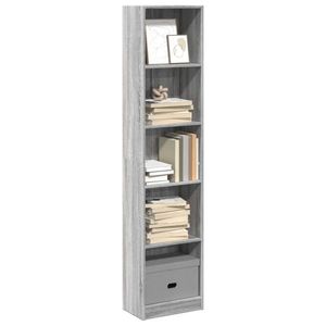 vidaXL Bibliotecă, gri sonoma, 40x24x176 cm, lemn prelucrat imagine