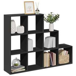 vidaXL Bibliotecă/separator 3 niveluri, negru 137, 5x29x103, 5 cm lemn imagine