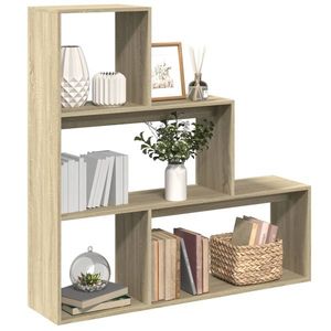 vidaXL Bibliotecă/separator 3 niveluri stejar sonoma 123x29x123cm lemn imagine