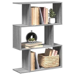 vidaXL Bibliotecă/separator 3 niveluri sonoma gri 70x24x97 cm lemn imagine