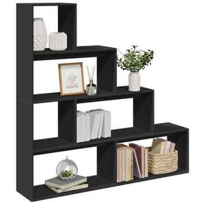 vidaXL Bibliotecă/separator 4 niveluri, negru 143, 5x29x143, 5cm lemn imagine