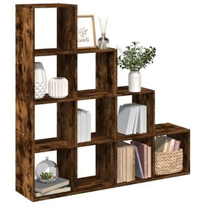 vidaXL Bibliotecă/separator stejar fumuriu 131, 5x29x131, 5 cm lemn imagine