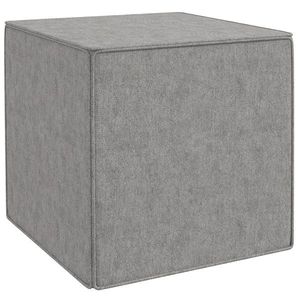 HOMCOM Taburet Pătrat 2 în 1 cu Hușă Detașabilă, Taburet din Material Textil cu Aspect de In, 41x41x41 cm, Gri Deschis | Aosom Romania imagine