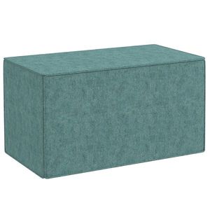 HOMCOM Taburet pentru Picioare 2 în 1 cu Husă Detașabilă, Taburet Puf din Material cu Aspect de In, 75x41x41 cm, Verde | Aosom Romania imagine