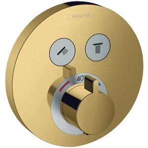 Baterie cada - dus termostatata Hansgrohe ShowerSelect S cu montaj incastrat necesita corp ingropat gold optic lustruit imagine