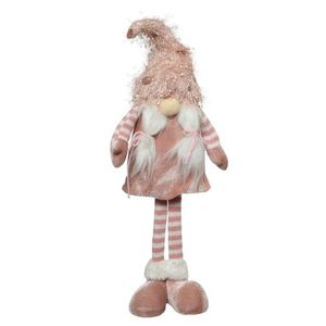 Decoratiune Gnome standing Girl, Decoris, 18x8x61 cm, poliester, roz imagine