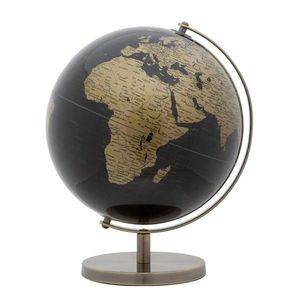 Decoratiune Globe, Mauro Ferretti, 25x25x34 cm, plastic, negru/auriu imagine