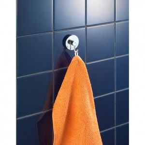 Set 2 cuiere pentru baie WENKO Vacuum-Loc®, fara gaurire si insurubare, 5 x 6 x 6.7 cm, ABS, argintiu imagine