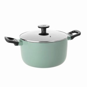 Oala cu capac BergHOFF, Leo Sage, Ø24 cm, 5.6 L, aluminiu, invelis antiaderent, verde imagine