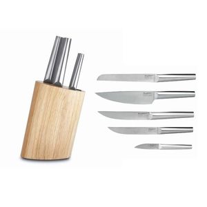 Set cutite cu suport 6 piese BergHOFF, Essentials Cavas, inox/lemn imagine