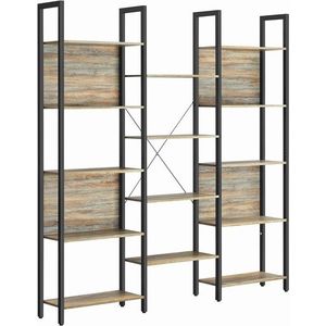 Biblioteca Ladder, Vasagle, 158 x 24 x 166 cm, PAL/otel, maro rustic imagine