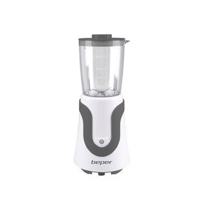 Mini blender de masa Beper, 300 W, 10x10.5x28 cm, inox, alb/gri imagine