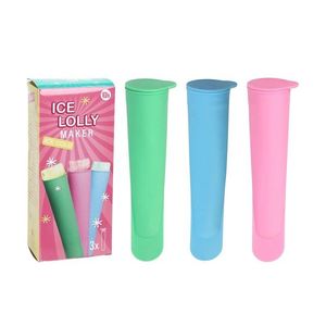 Set 3 forme inghetata Ice Lollymaker, 4.2x4.2x19.5 cm, cauciuc termoplastic, multicolor imagine