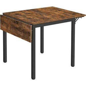 Masa pliabila pentru dining Vasagle, 2-4 persoane, 84.5-120x78x75 cm, PAL/otel, maro rustic imagine