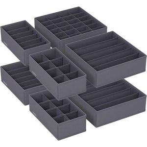 Set 8 organizatoare pentru sertare, Vasagle, 32x32x10cm/32x16x10cm, material netesut, gri imagine