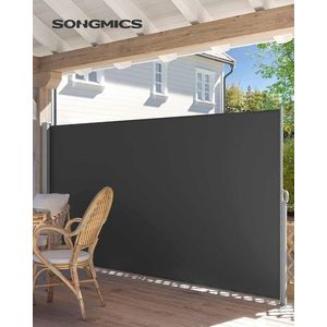 Paravan lateral pentru gradina sau terasa / copertina solara laterala, Vasagle, sistem de fixare inclus, 200x350 cm, gri imagine