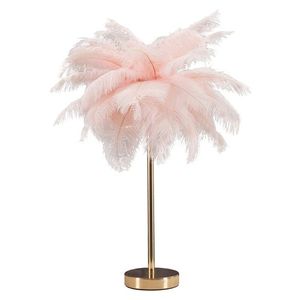 Lampa de masa Palm Pink, Mauro Ferretti, Ø40 x 55 cm, 2 x E14, 40W, fier, roz/auriu imagine