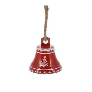 Clopotel decorativ Xmas Tree v1, Excellent Houseware, 17x17 cm, fier/iuta, rosu imagine