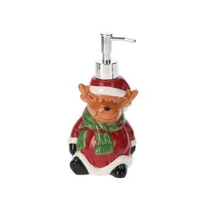 Dispenser sapun lichid Reindeer v2, Excellent Houseware, 9.5x9x19.5 cm, dolomit, rosu imagine