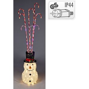 Decoratiune luminoasa de exterior Snowman w Candy Canes, 157 LED-uri, transformator IP44, 180 cm, rosu imagine