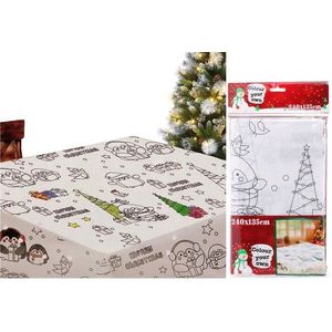 Fata de masa pentru colorat Xmas DIY, Excellent Houseware, 240x135 cm imagine