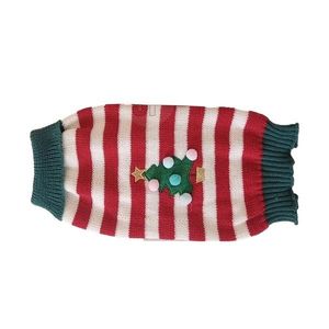 Pulover de Craciun pentru catei si pisici Xmas v2, Excellent Houseware, 30x35 cm, verde/alb/rosu imagine