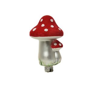 Glob Mushroom, Decoris, 6.5x8 cm, sticla, rosu imagine