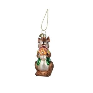 Glob Rabbit hold mushroom in hand, Decoris, 8.4x4.5x11.2 cm, sticla, multicolor imagine