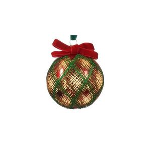 Glob Bauble w check V1, Decoris, 8 cm, sticla, multicolor imagine