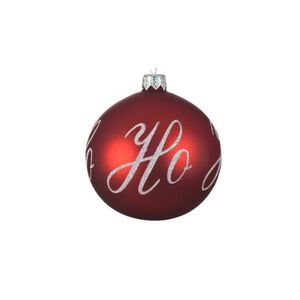 Glob Ho ho ho, Decoris, 8 cm, sticla, rosu imagine