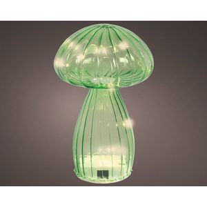 Decoratiune luminoasa de masa cu 8 micro LED-uri Mushroom, Decoris, 11x16.5 cm, cu baterii, sticla imagine