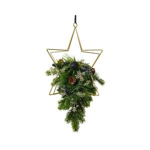 Decoratiune suspendabila Star, Everlands, D27x45 cm, PVC/metal, verde imagine