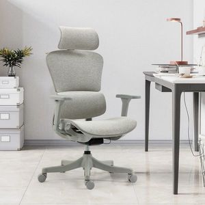 Scaun de birou ergonomic, Bedora Human, textil, gri imagine