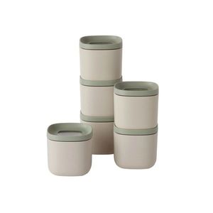 Set 6 recipiente cu capac BergHOFF, Leo, 6.9 x 6.9 x 6.6 cm, 160 ml, polipropilena reciclata/cauciuc imagine