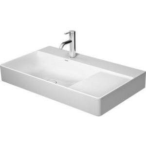 Lavoar Duravit DuraSquare 80x47cm montare pe mobilier cuva stanga WonderGliss alb imagine