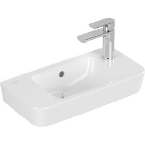 Lavoar Villeroy & Boch O.Novo Compact 50x25cm cu preaplin pozitionare baterie dreapta alb Alpin imagine