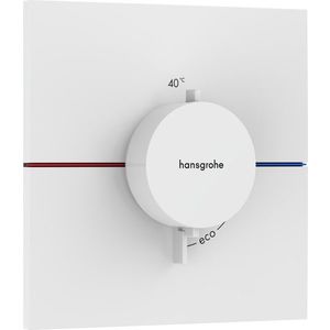 Baterie cada - dus termostatata Hansgrohe ShowerSelect cu montaj incastrat necesita corp ingropat alb mat imagine