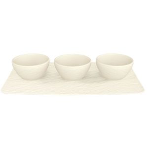 Set 3 boluri cu tava suport Villeroy & Boch Manufacture Rock Blanc imagine