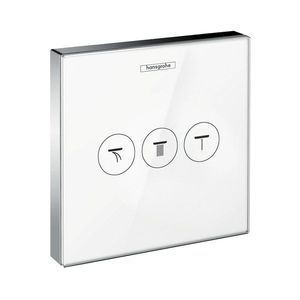 Divertor Hansgrohe ShowerSelect Glass HighFlow cu 3 functii montaj incastrat necesita corp ingropat alb-crom imagine