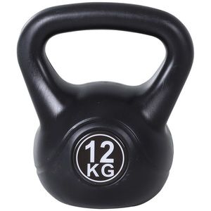 HOMCOM gantera kettlebell 12 kg, 27x21x31cm negru | Aosom Romania imagine