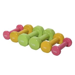 HOMCOM Set Gantere pentru brate cu Geanta, 6 Gantere de 0.5kg 1kg 1.5kg Otel si Invelis PU, Rosu Galben si Verde | Aosom Romania imagine